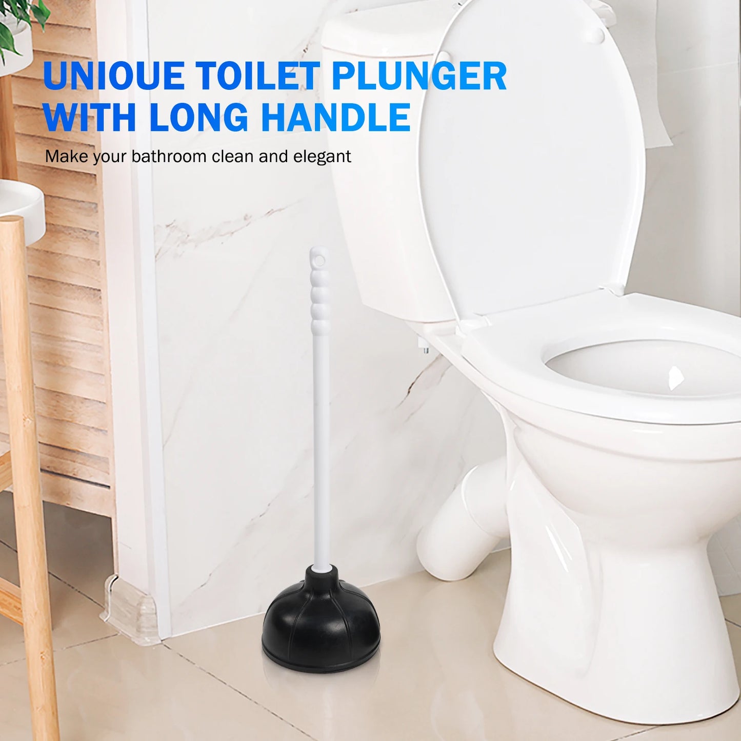 Heavy Duty Toilet Plunger – Rubber Suction Cup, Multi-Purpose Drain Unclogger