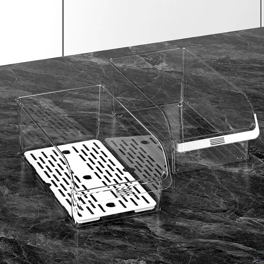 Clear Fridge Organizer – Rectangular Plastic Storage Bin