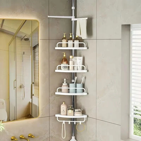4-Tier Corner Shower Bar – Adjustable Metal Towel Rack