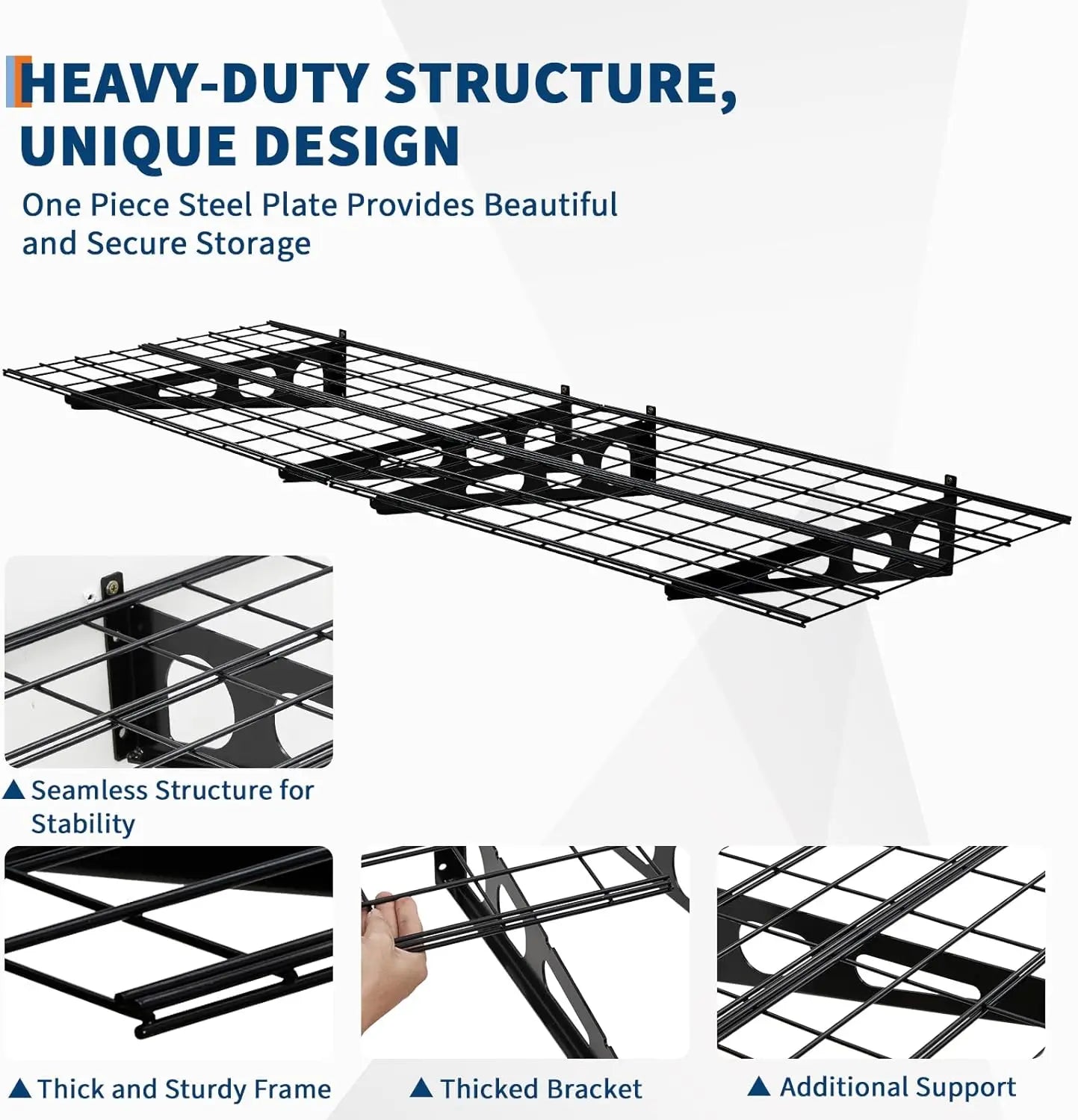 2-Pack Garage Wall Shelving – 2x6ft Heavy Duty Metal Storage Rack