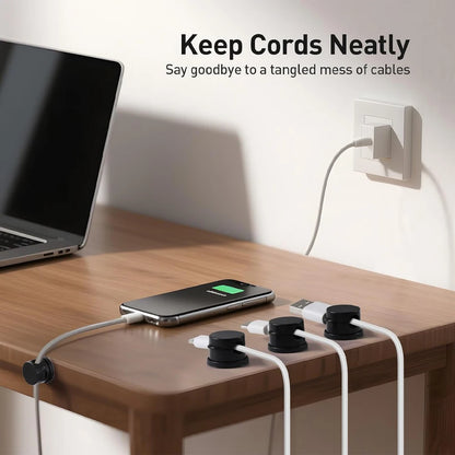 Magnetic Cable Clips – 6PCS Adjustable Cord Organizer Holder