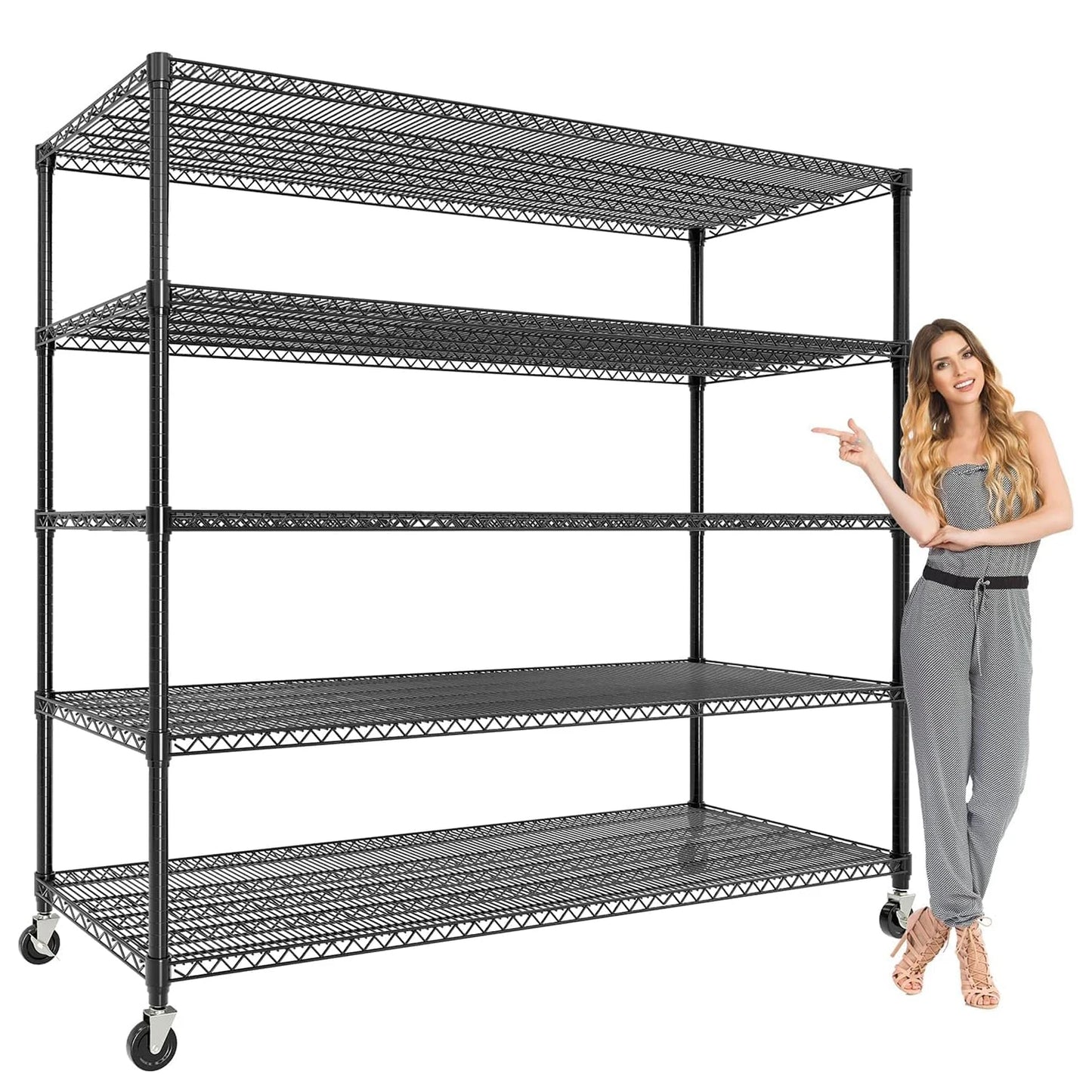 Industrial Wire Shelving – 4-Tier Heavy-Duty Metal Storage Rack
