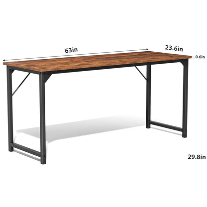 Wooden table with dimensions labeled on a white background