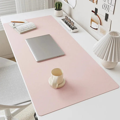 Premium PU Leather Desk Mat – Waterproof Mouse Pad & Desk Protector