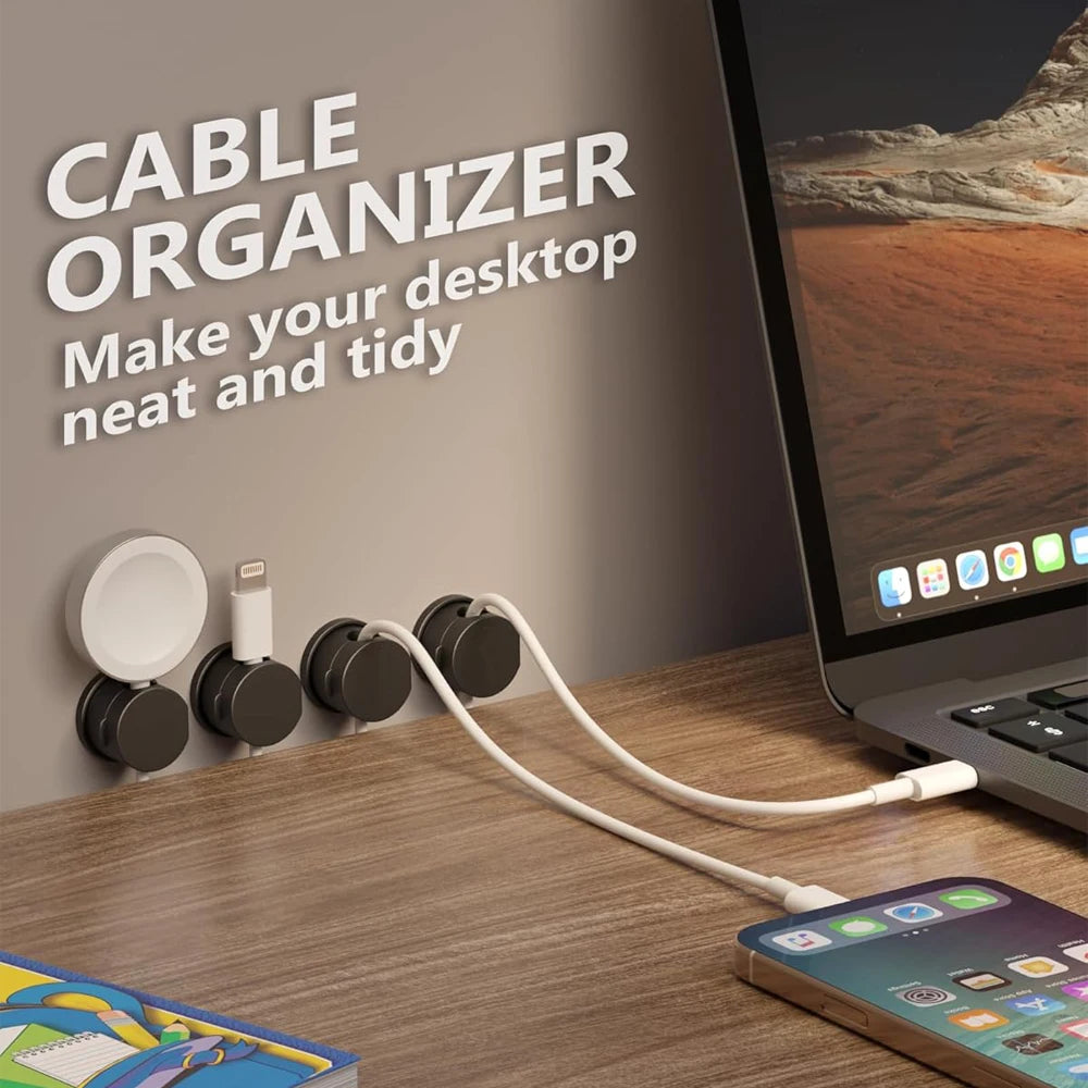 Magnetic Cable Clips – 6PCS Adjustable Cord Organizer Holder