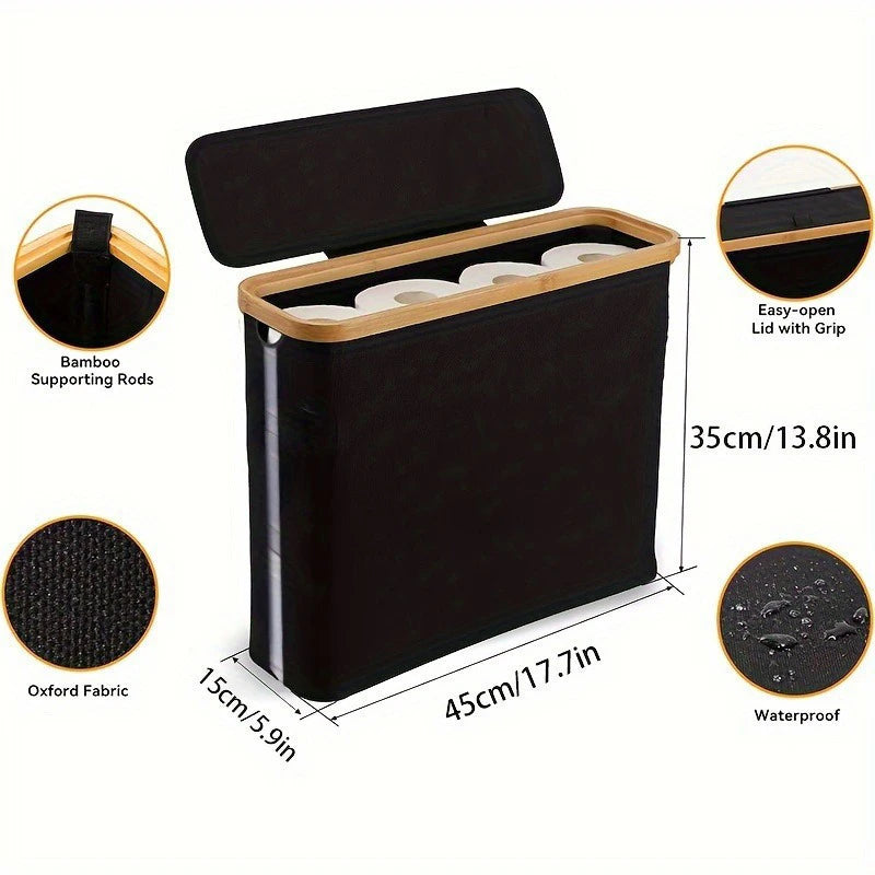 Toilet Paper Storage Basket – Foldable Fabric with Window
