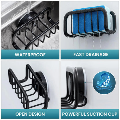 Sink Sponge Holder – Stainless Steel Suction Rack for Kitchen Storage