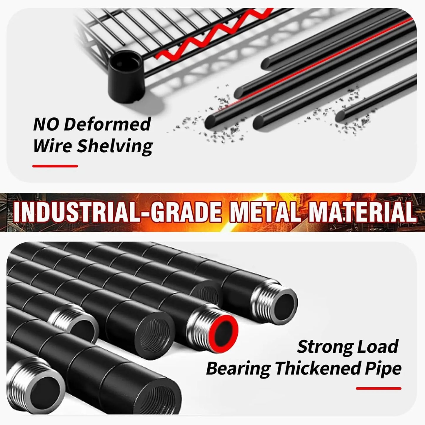 4-Tier Heavy Duty Rolling Wire Shelving Rack – Stainless Steel