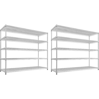 REIBII 5-Tier Heavy Duty Wire Shelving Unit – 55.5" Metal Storage Rack