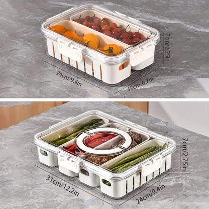 Snackle Box Snack Tray – Portable Plastic Food Container with Handle