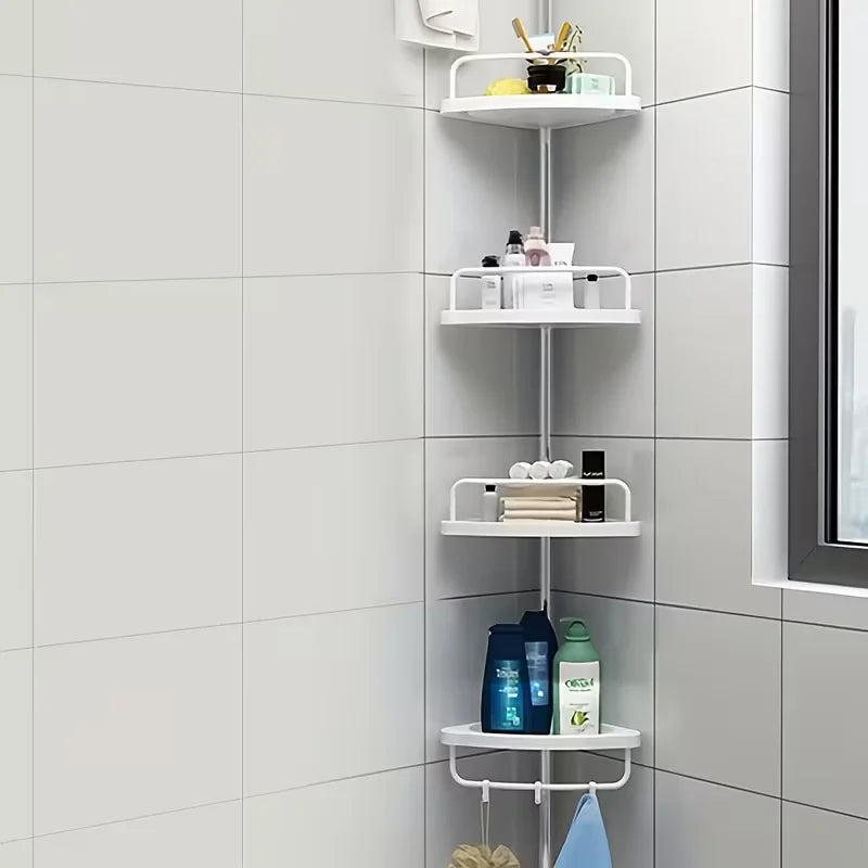 4-Tier Corner Shower Bar – Adjustable Metal Towel Rack