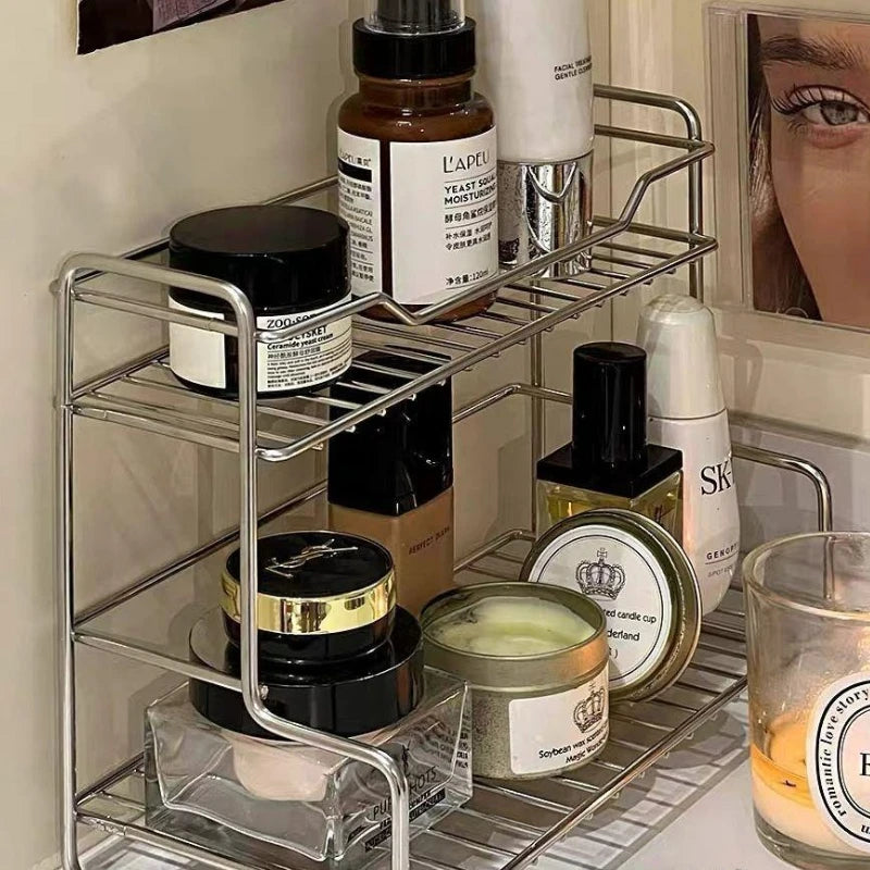 Metal Bathroom Sink Storage Rack – Minimalist Double-Layer