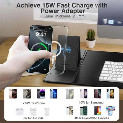 Wireless Charging Mouse Pad – 15W Fast Charge 4-in-1 Desk Mat