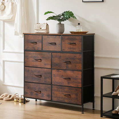 9-Drawer Bedroom Dresser – Fabric Storage Organizer with Metal Frame