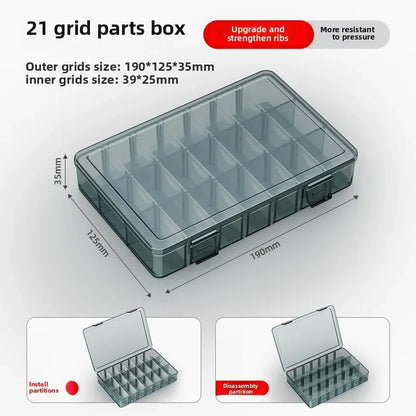 Plastic Tool Organizer Box – Adjustable Dividers, 198x135mm
