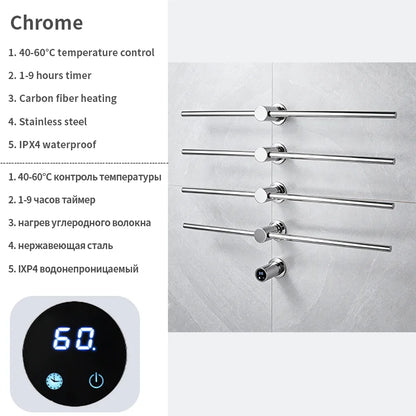 Home Standard | Electric Heated Towel Rail – Smart Control Towel Warmer SS304 Hidden Wire