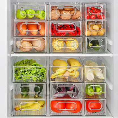 3 Piece Transparent Refrigerator Storage Box – Plastic Food Bin