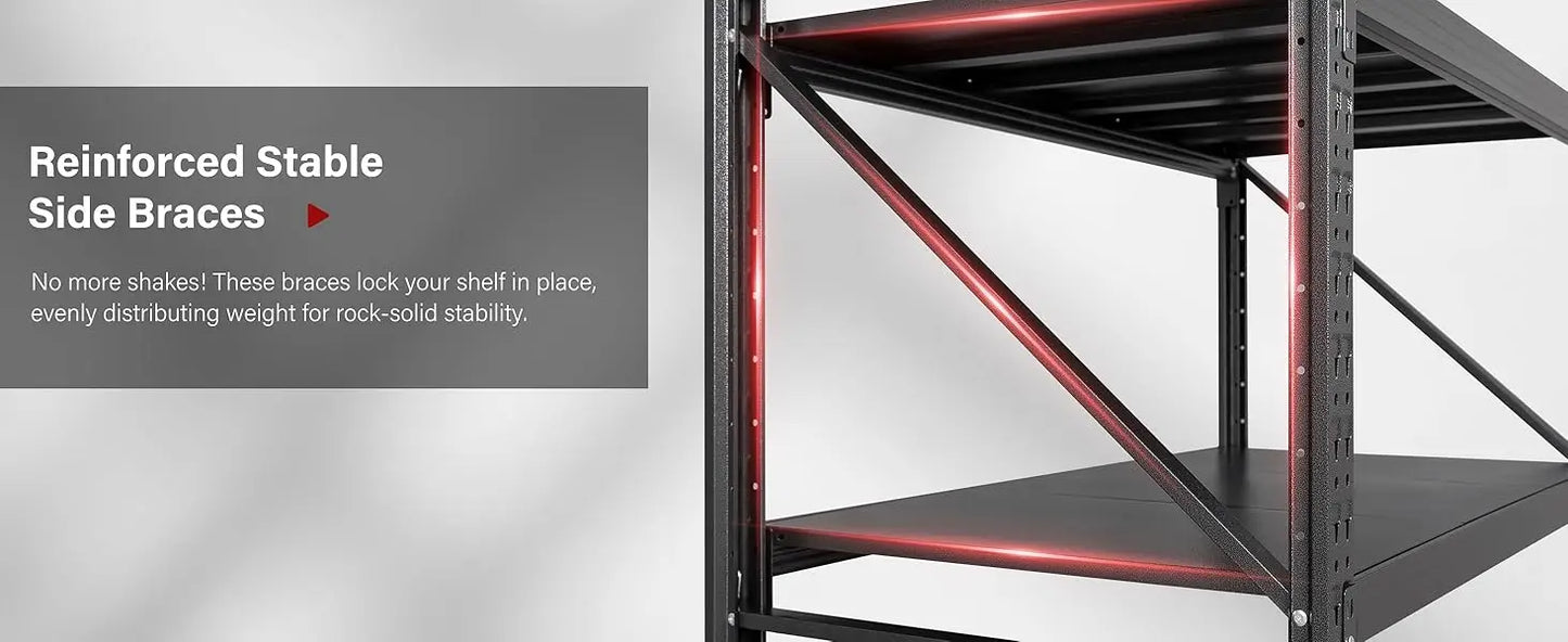 9000LBS Heavy Duty Garage Shelving – 75" Wide Metal Storage Rack