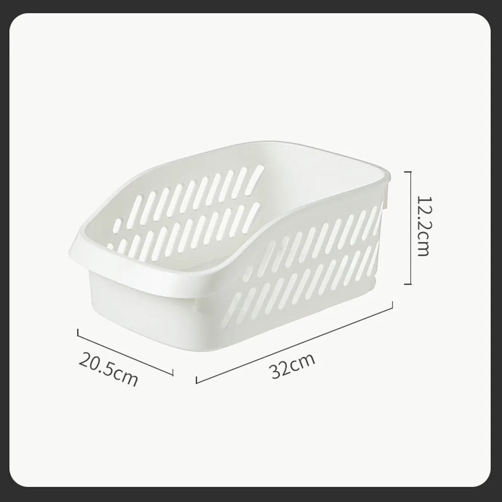Kitchen Storage Basket – Rolling Under Sink Organizer, White