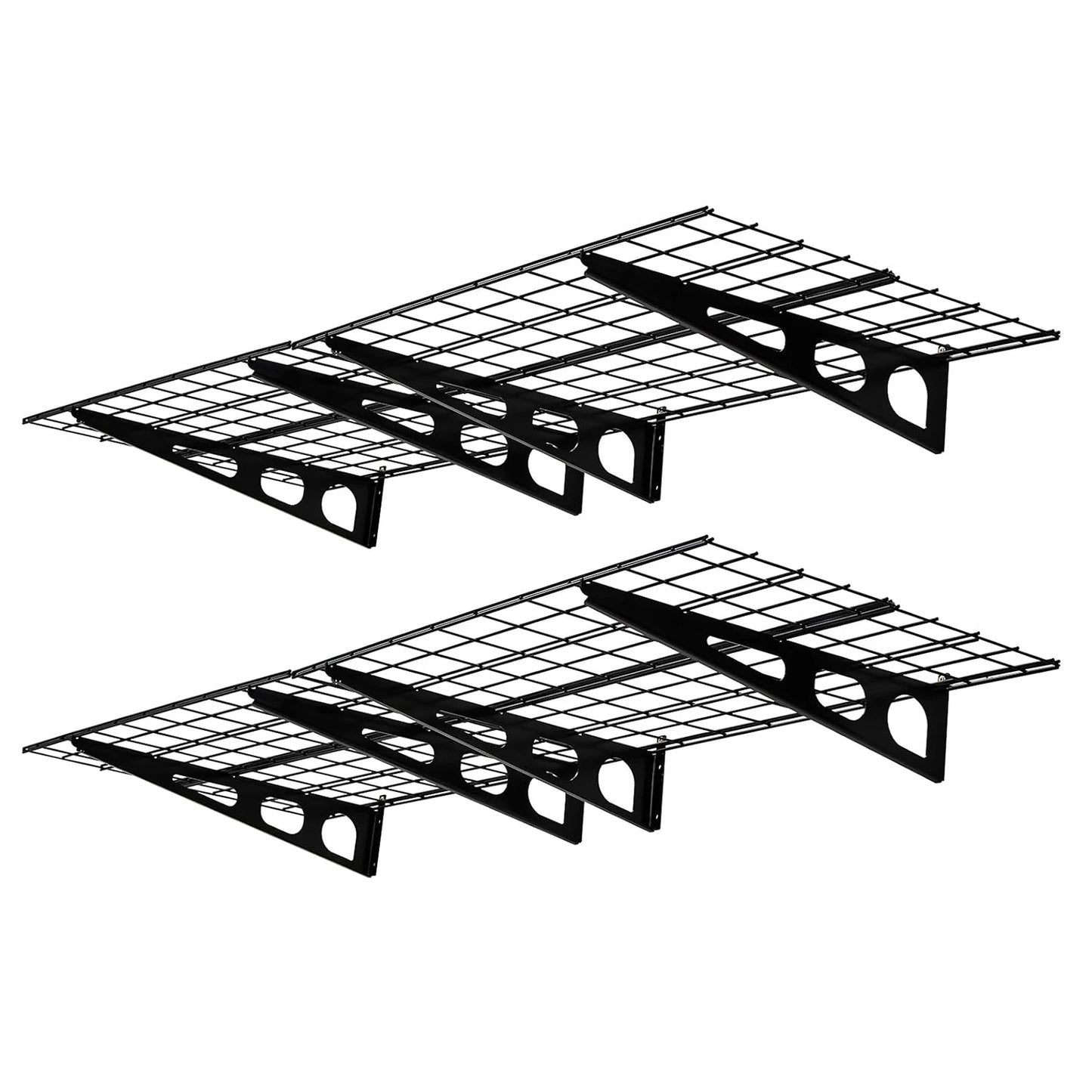 2-Pack Garage Wall Shelving – 2x6ft Heavy Duty Metal Storage Rack