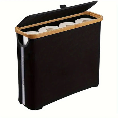 Toilet Paper Storage Basket – Foldable Fabric with Window