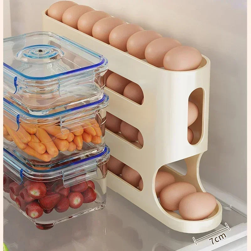Automatic Rolling Egg Storage Box – Multi-Layer Plastic Rack
