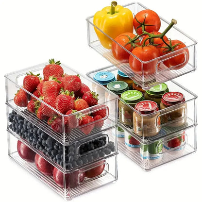 3 Piece Transparent Refrigerator Storage Box – Plastic Food Bin