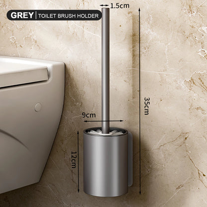 Space Aluminum Long Handle Toilet Brush – Wall Mounted Toilet Cleaning Set