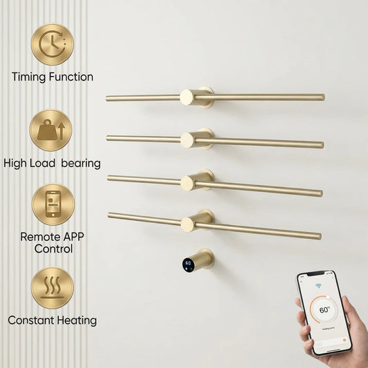 Home Standard | Electric Heated Towel Rail – Smart Control Towel Warmer SS304 Hidden Wire