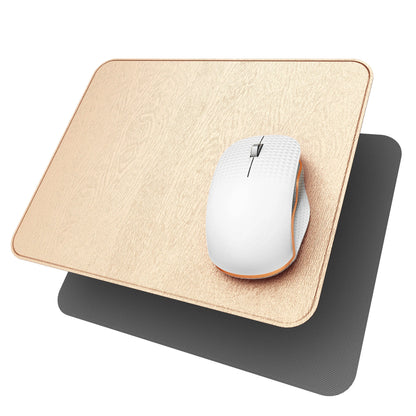 Square Hard Mouse Pad – Ultra-Thin Wood-Textured PU Leather Mat