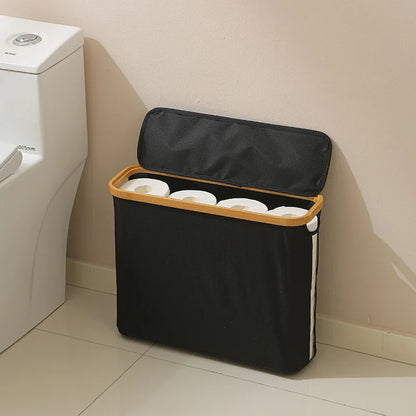 Toilet Paper Storage Basket – Foldable Fabric with Window