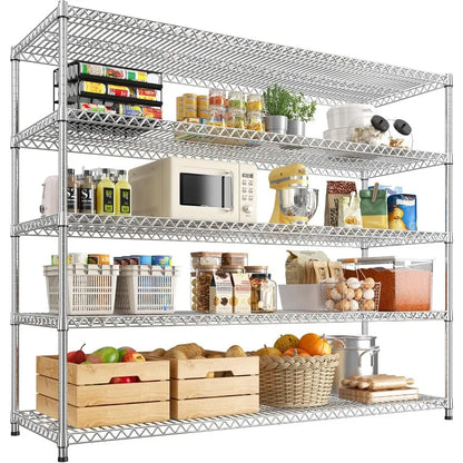 REIBII 5-Tier Heavy Duty Wire Shelving Unit – 55.5" Metal Storage Rack