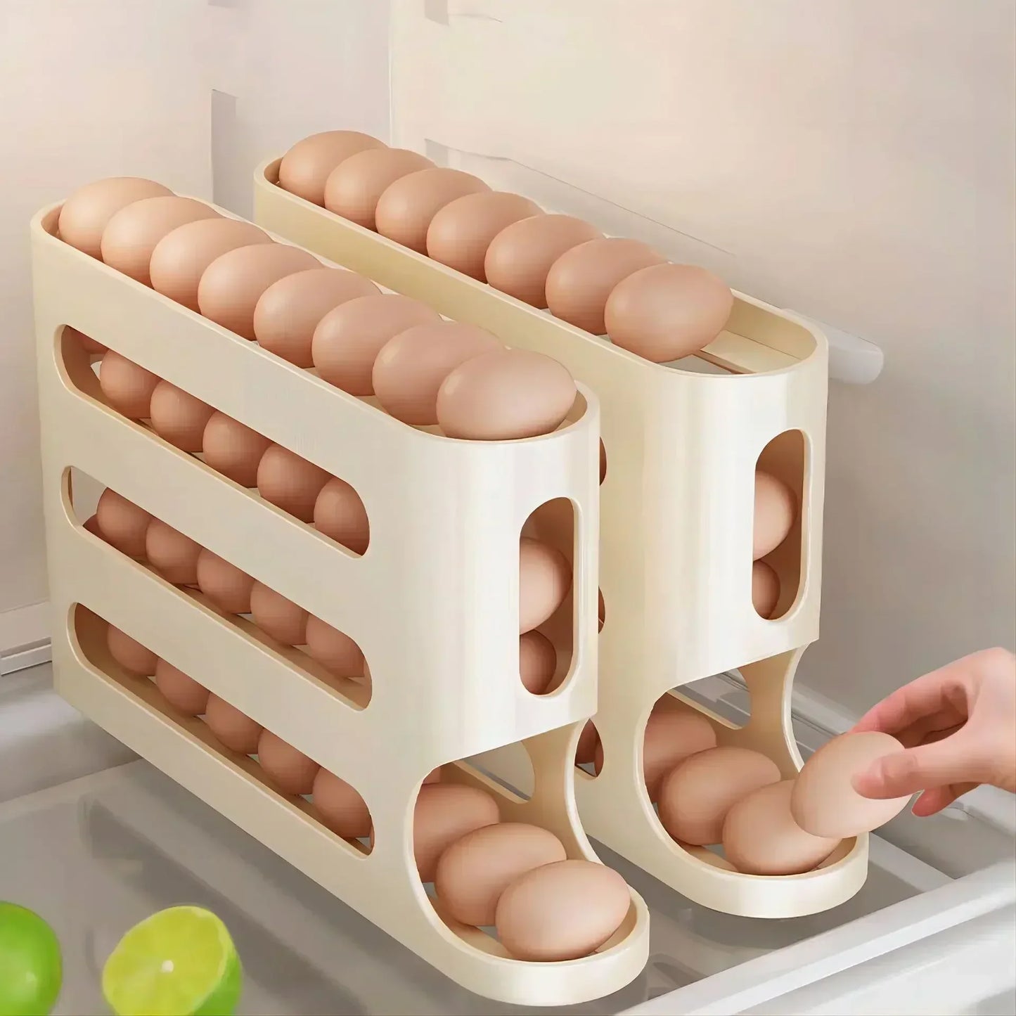 Automatic Rolling Egg Storage Box – Multi-Layer Plastic Rack