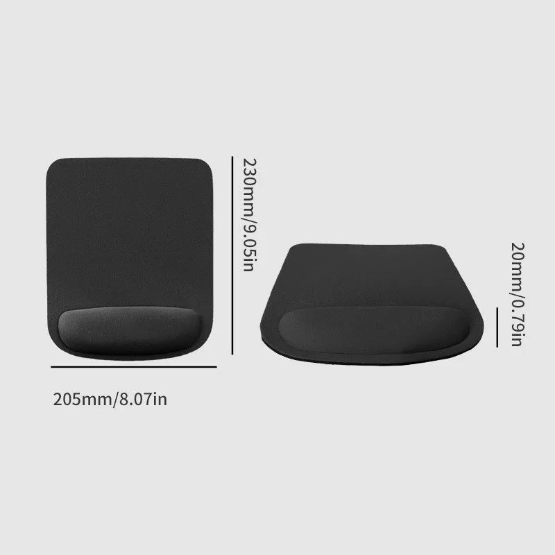 Home Standard Ergonomic Mouse Pad – Black Fabric with Wrist Support