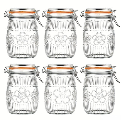 Wide Mouth Mason Jars 32oz – Airtight Glass Canisters 6-Pack