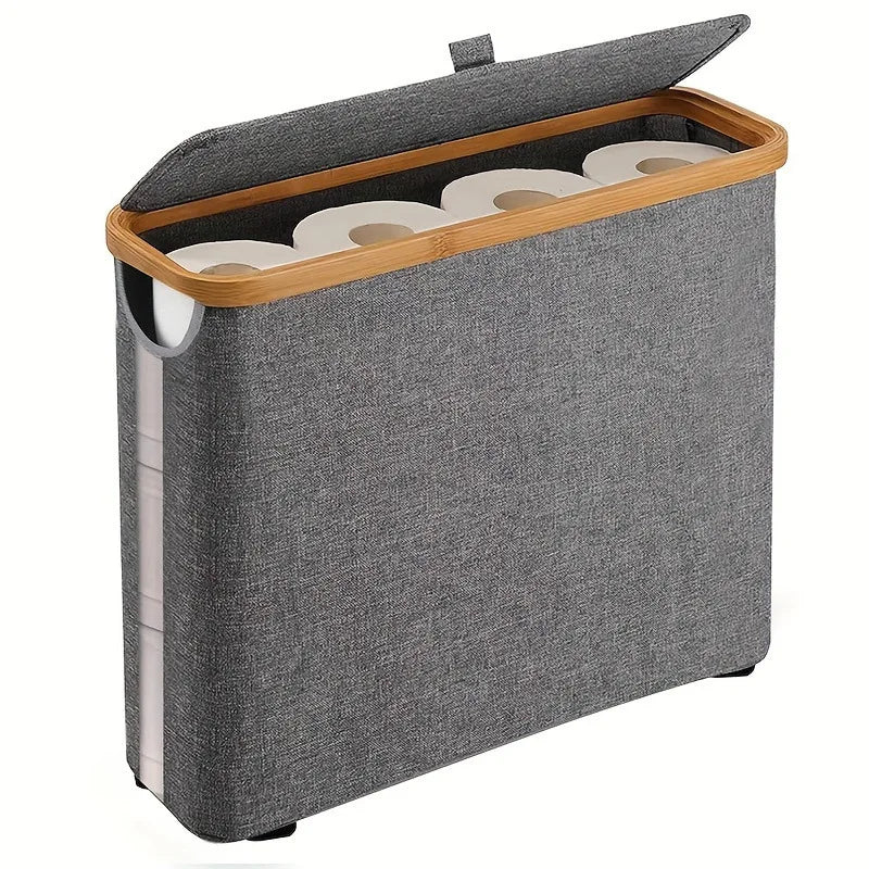 Toilet Paper Storage Basket – Foldable Fabric with Window