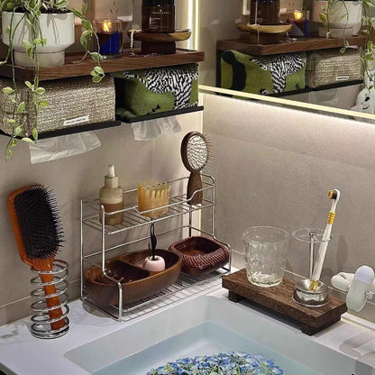 Metal Bathroom Sink Storage Rack – Minimalist Double-Layer