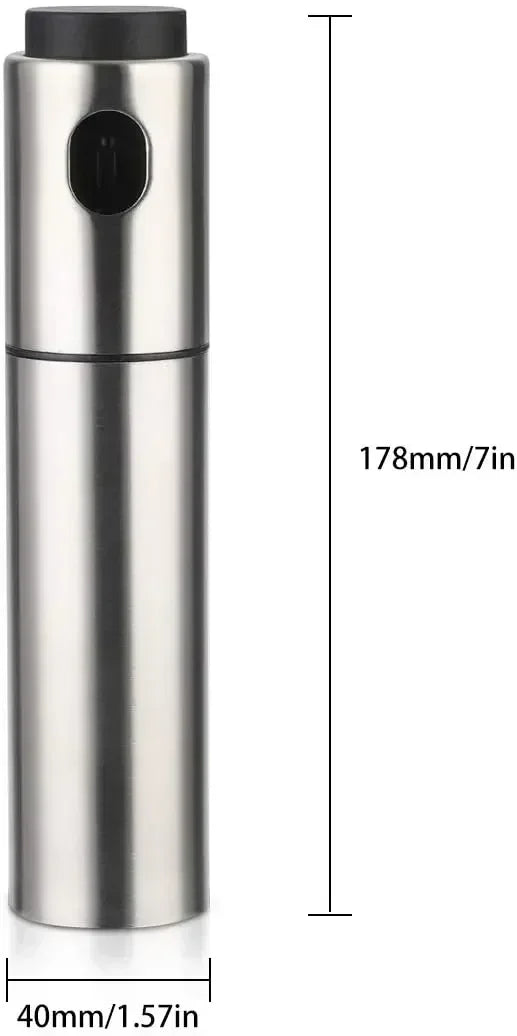 Stainless Steel Oil Sprayer – 100ml Refillable Kitchen Mist Bottle