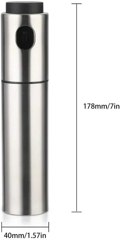 Stainless Steel Oil Sprayer – 100ml Refillable Kitchen Mist Bottle
