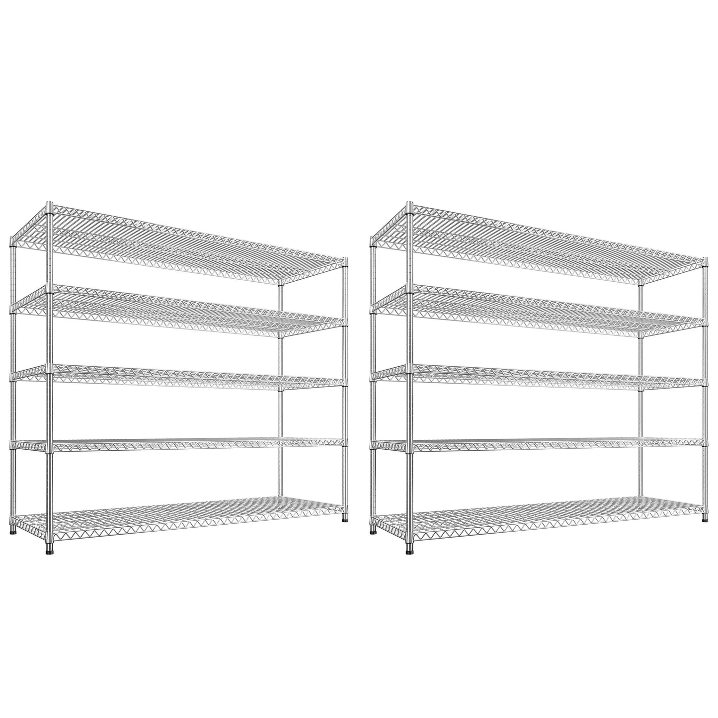 REIBII 5-Tier Heavy Duty Wire Shelving Unit – 55.5" Metal Storage Rack