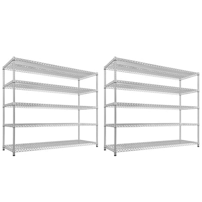 REIBII 5-Tier Heavy Duty Wire Shelving Unit – 55.5" Metal Storage Rack