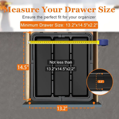 Expandable Kitchen Drawer Organizer – Large Plastic Tray
