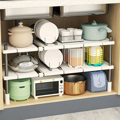 Under-Sink Storage Rack – Stackable Metal Kitchen Organizer