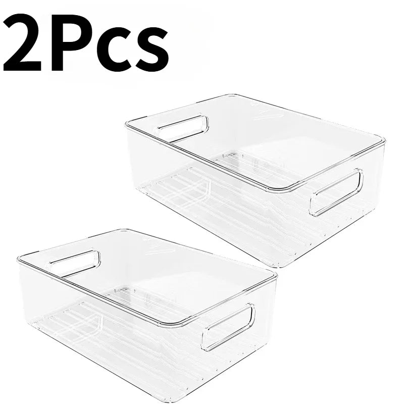 3 Piece Transparent Refrigerator Storage Box – Plastic Food Bin