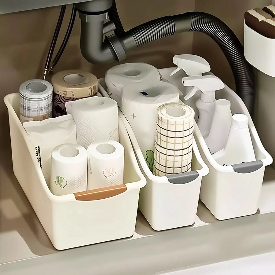 Under Sink Organizer – Pull-Out Plastic Storage Bins, 2/3 Pcs
