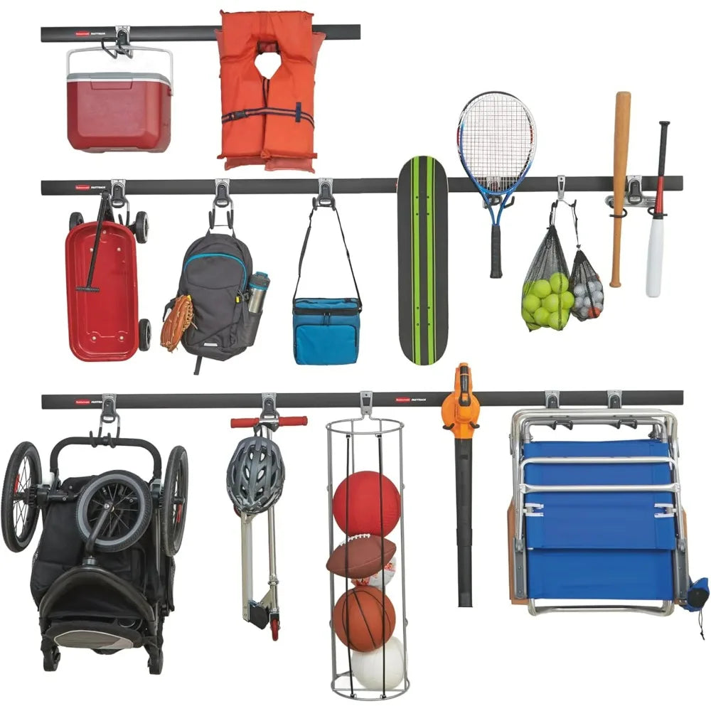 Rubbermaid FastTrack Garage Wall Storage System – 20-Piece Alloy Steel Kit