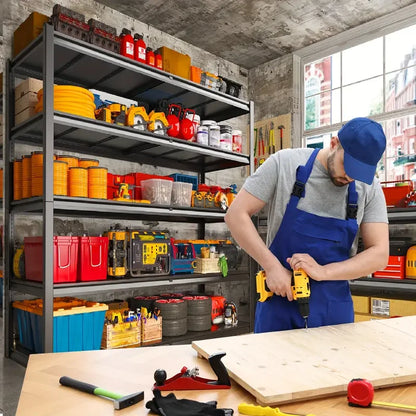 Heavy-Duty Garage Rack – 5-Tier Adjustable Metal Shelving