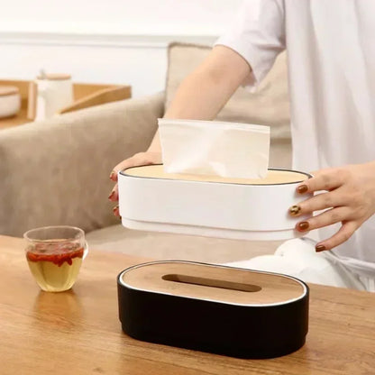 Bamboo Tissue Box Cover – Wooden Countertop Dispenser