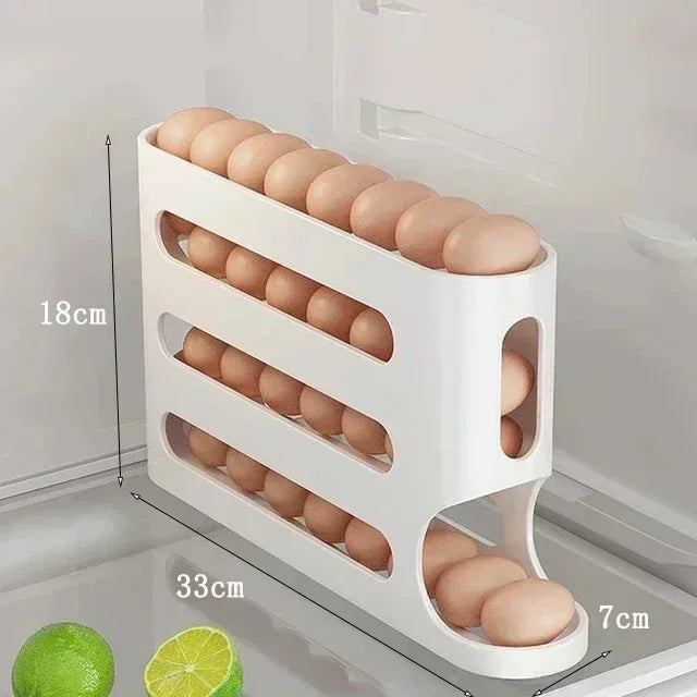 Automatic Rolling Egg Storage Box – Multi-Layer Plastic Rack