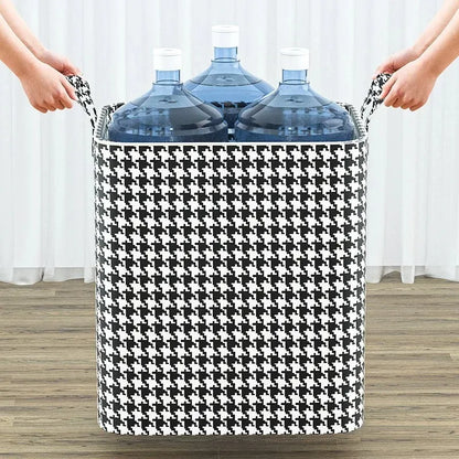 Houndstooth Storage Bag – Large Folding Polyester Organizer for Bedding